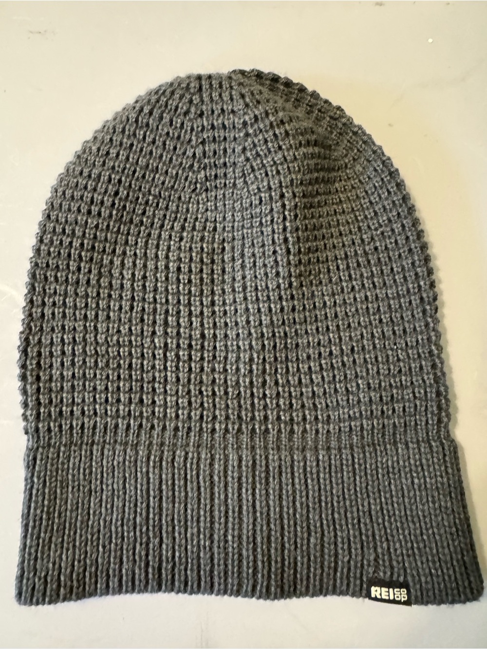 REI Gray Knit Beanie Hat